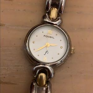 Silver and Gold Fossil Watch